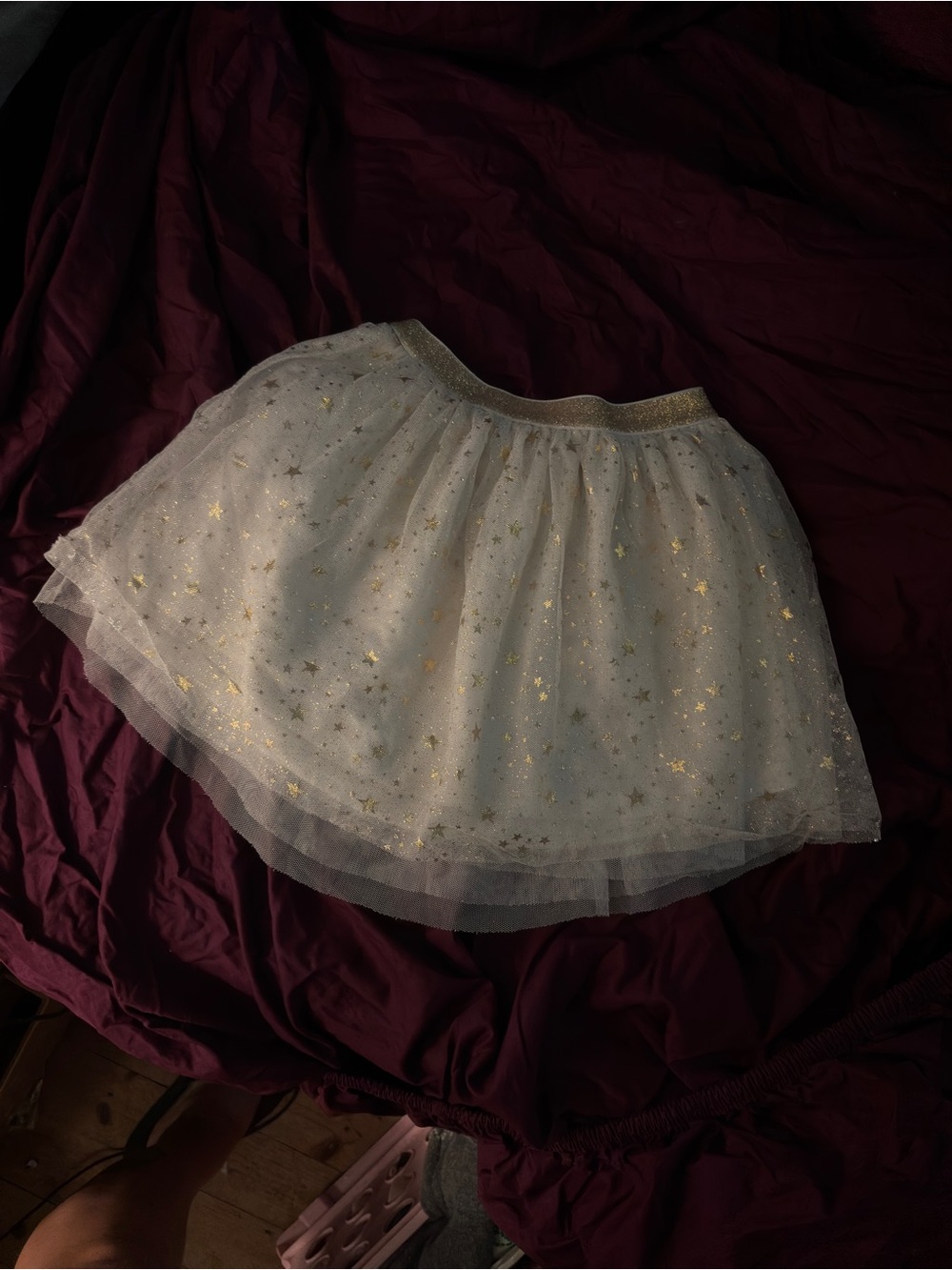 The Children's Place Cream Tulle Skirt with Gold Stars